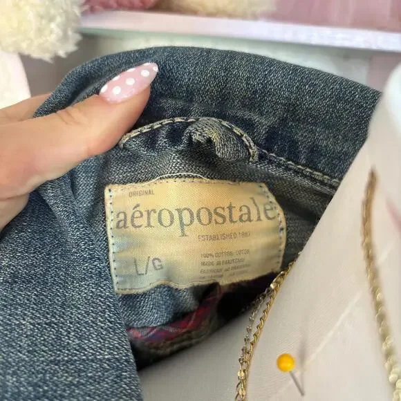 y2k distressed aeropostale denim jacket - Picture 5 of 5